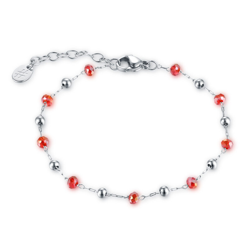 Bracciale Cristalli Rossi ed Ematite