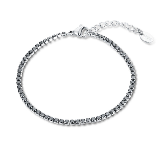 BRACCIALE TENNIS CRISTALLI NERI 2MM