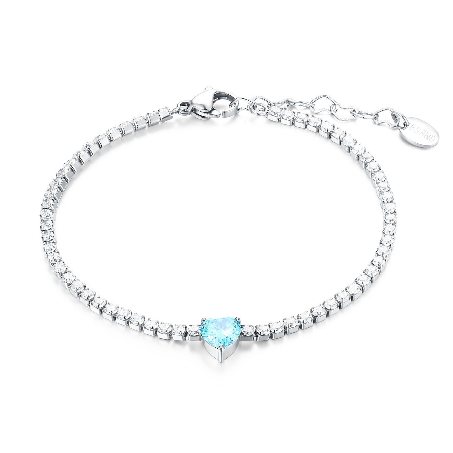 BRACCIALE TENNIS CUORE AZZURRO