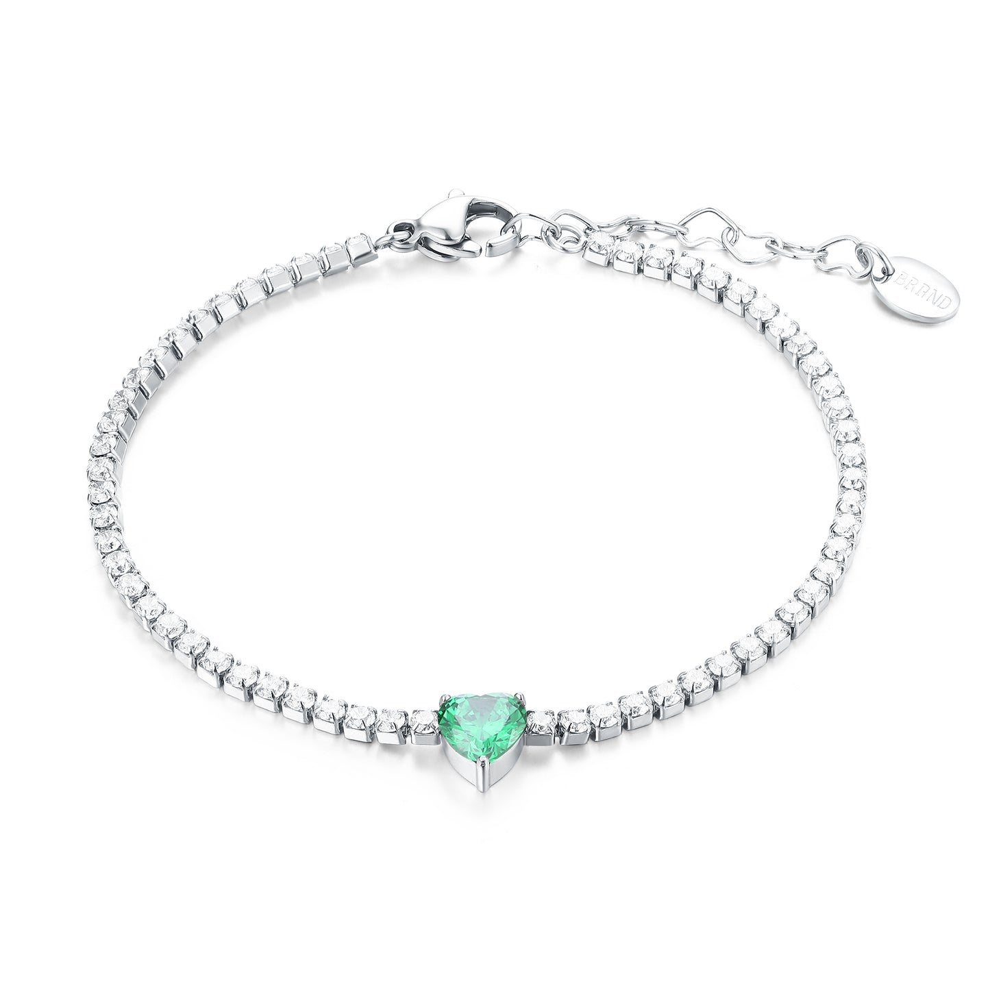 BRACCIALE TENNIS CUORE VERDE
