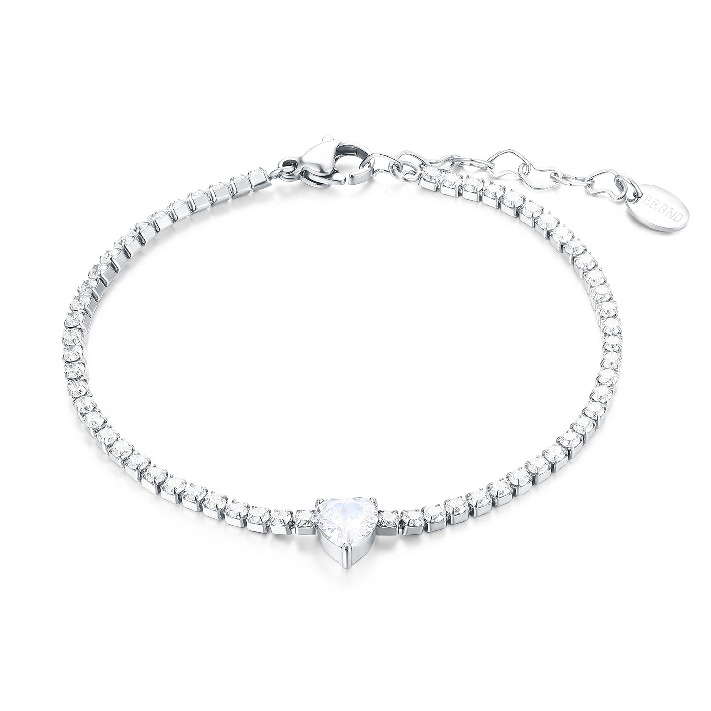 BRACCIALE TENNIS CUORE BIANCO