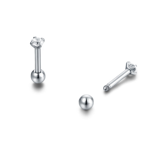 Orecchini Punto Luce – Bianco – 2,5mm