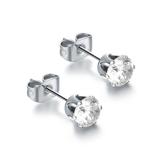 Orecchini Punto Luce – Bianco – 6mm