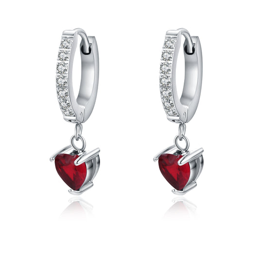 Orecchini Scattino Cuore Rosso