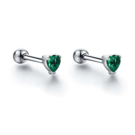Orecchini Piercing Cuore Verde