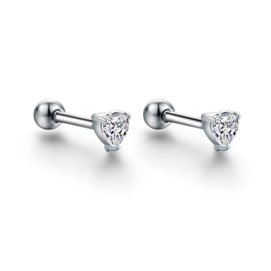 Orecchini Piercing Cuore Bianco