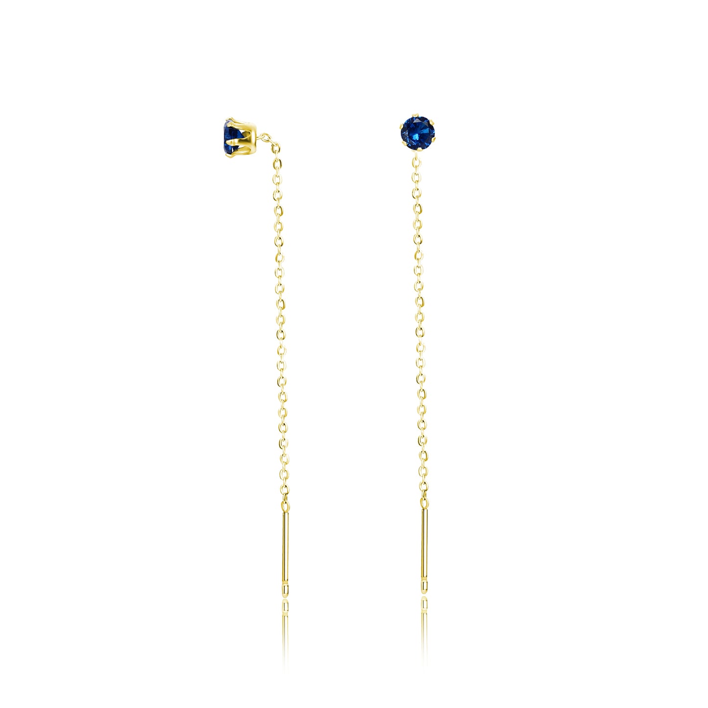 Coppia di Orecchini Saliscendi Blu