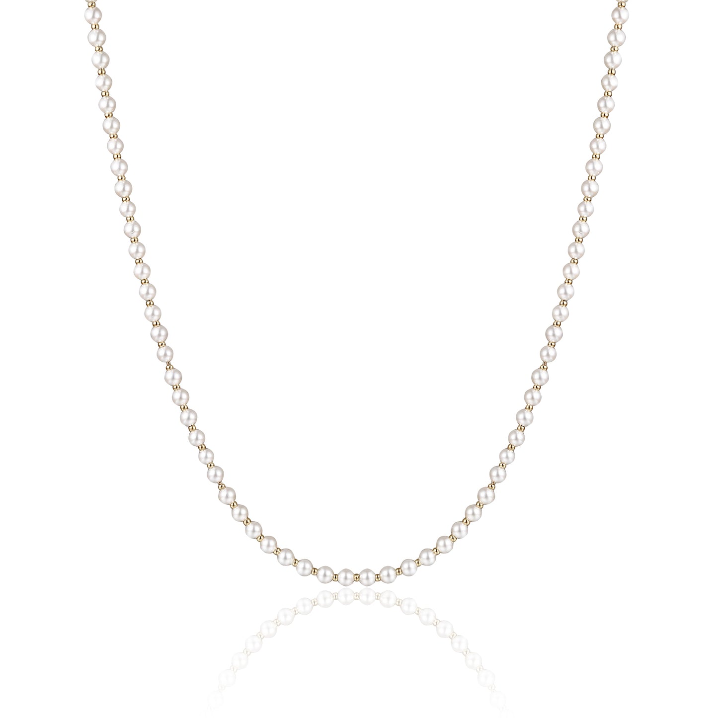 Collana in Madreperla e Sfere in acciaio pvd oro