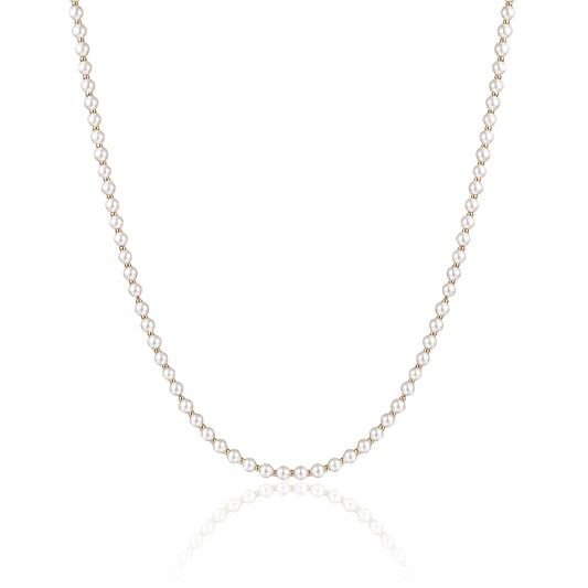 Collana in Madreperla e Sfere in acciaio pvd oro