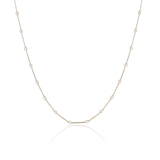 Collana in Madreperla Sfere Alternate pvd oro