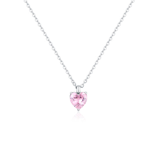COLLANA CON CRISTALLO CUORE ROSA