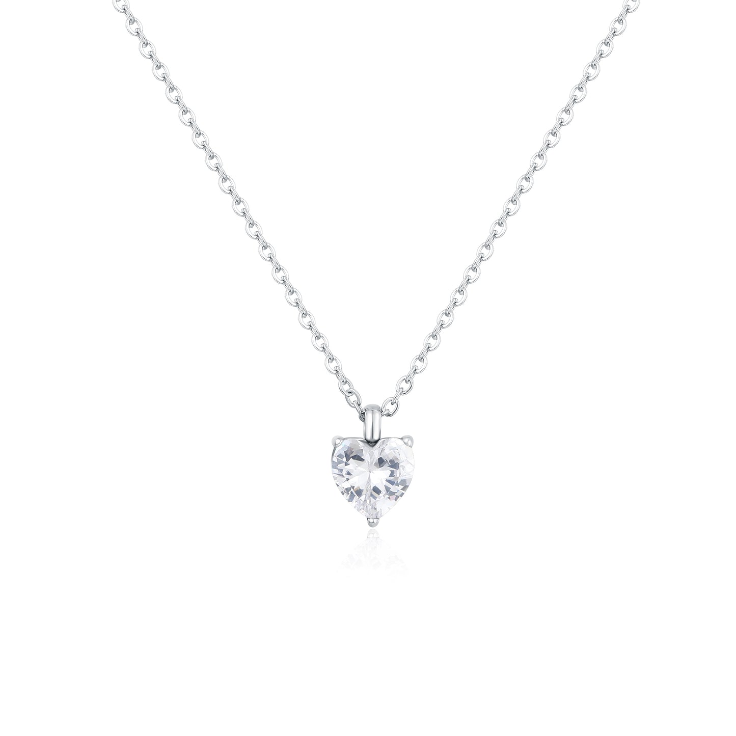 COLLANA CON CRISTALLO CUORE BIANCO