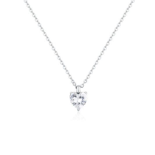 COLLANA CON CRISTALLO CUORE BIANCO