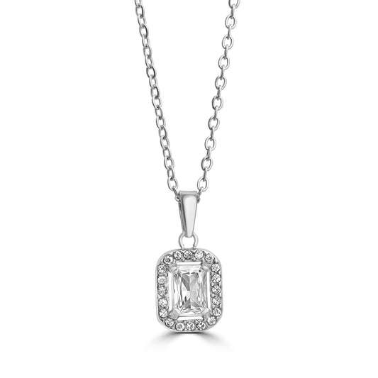 Collana Cristallo Rettangolare Bianco