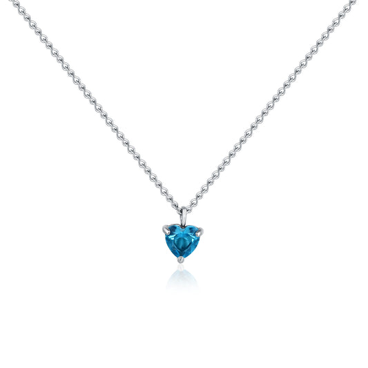 Collana Cristallo Cuore Pendente Turchese