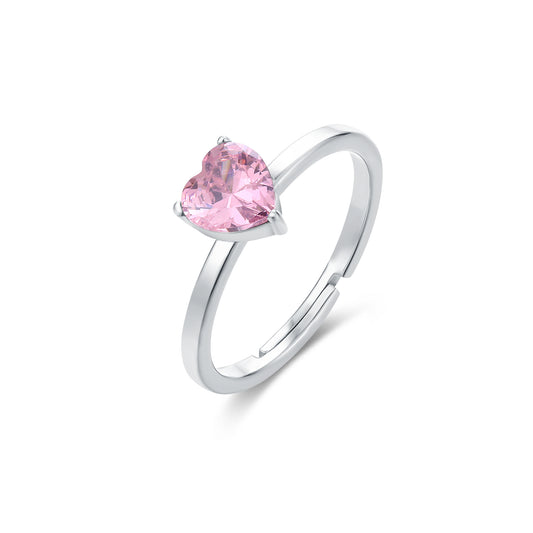 ANELLO CUORE ROSA REGOLABILE