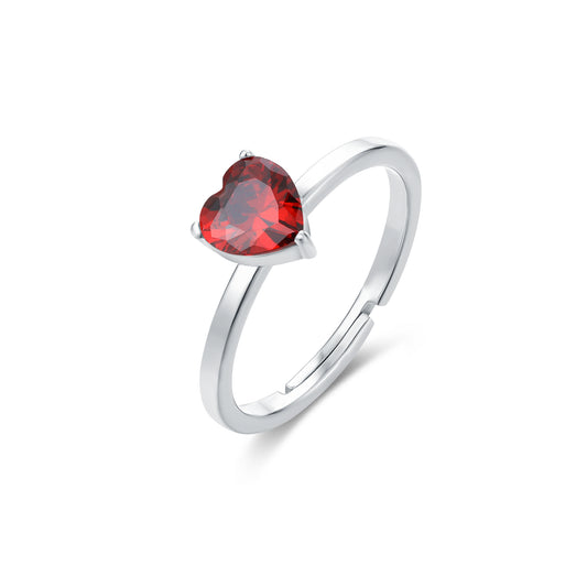 ANELLO CUORE ROSSO REGOLABILE
