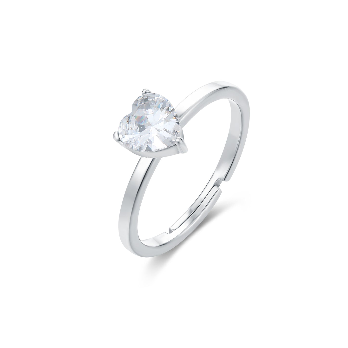 ANELLO CUORE BIANCO REGOLABILE