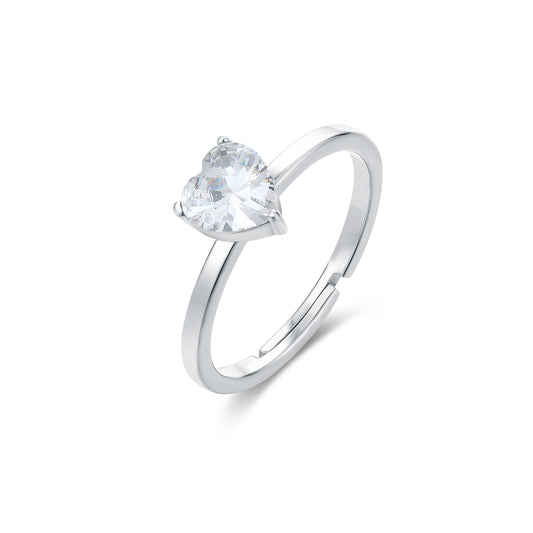 ANELLO CUORE BIANCO REGOLABILE
