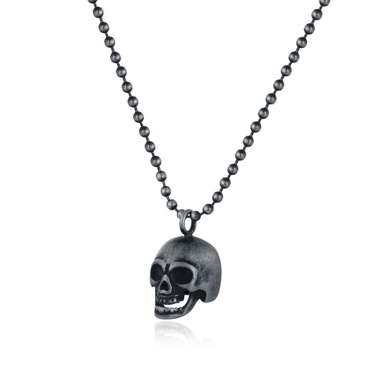Collana con teschio pendente nero