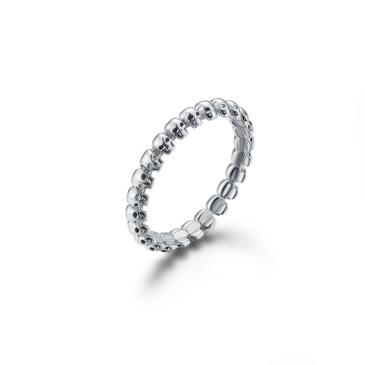 Anello teschio stile tennis