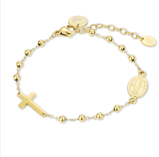Bracciale Rosario Giubileo pvd oro