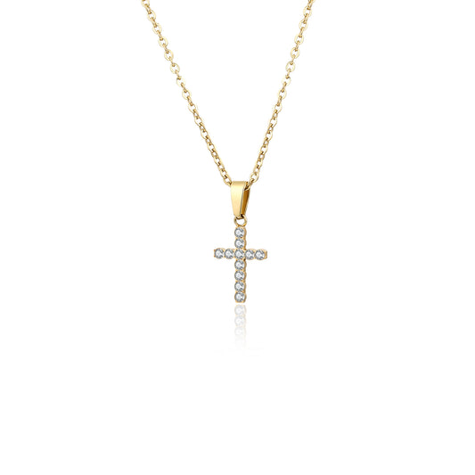 Collana Croce Piccola pvd dorato