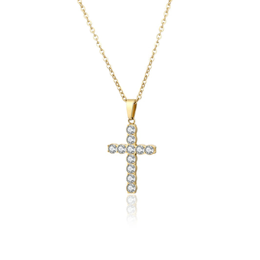 Collana Croce Grande pvd dorato