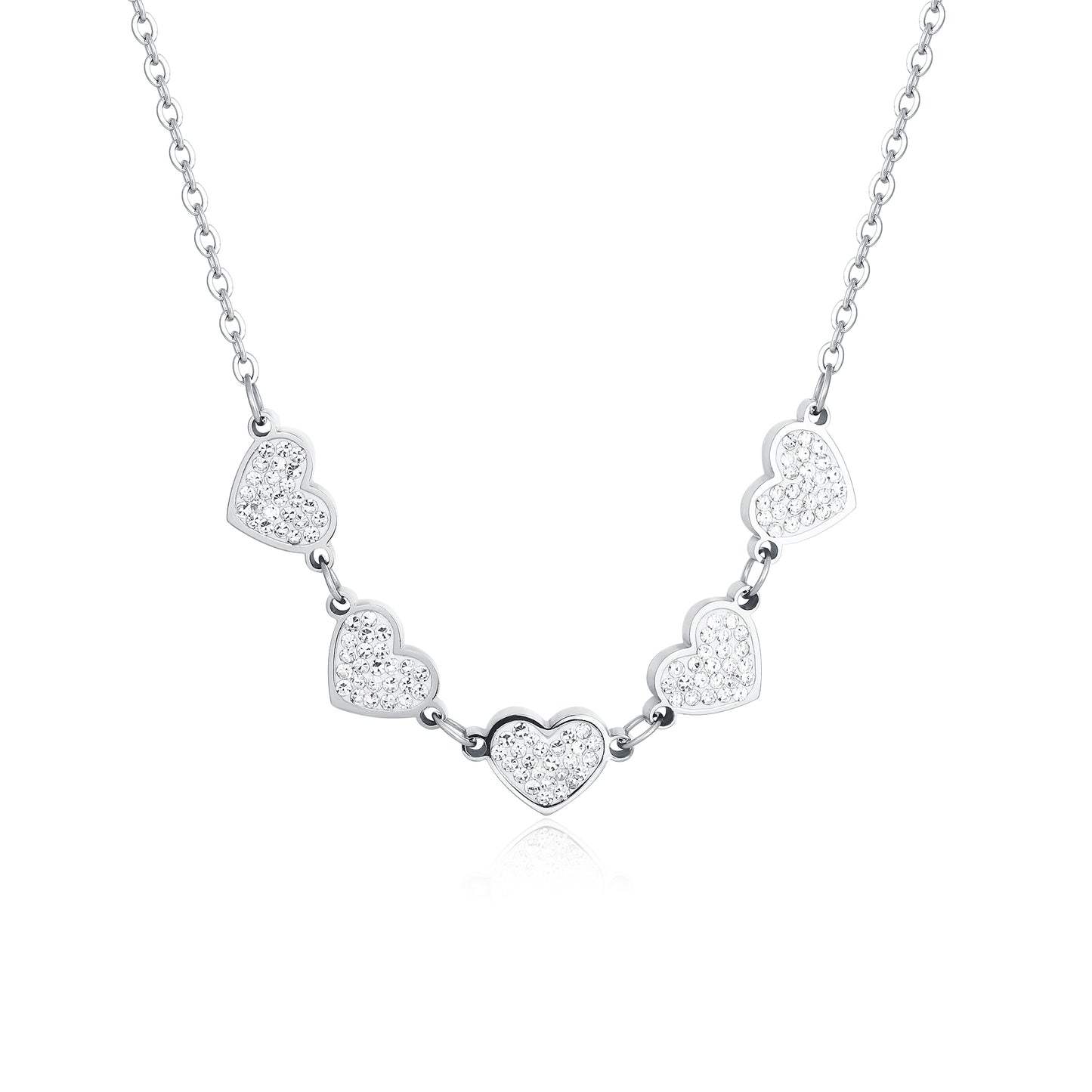 Collana 5 Cuori con Cristalli