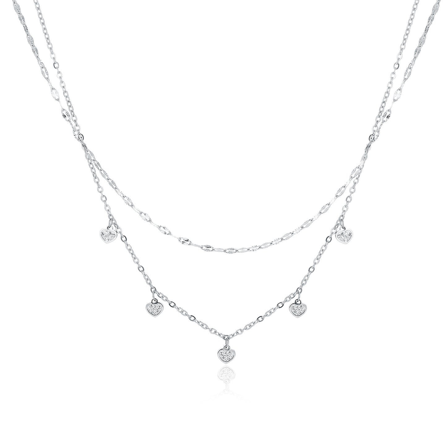 Collana doppia 5 Cuori e Catena Sunflower