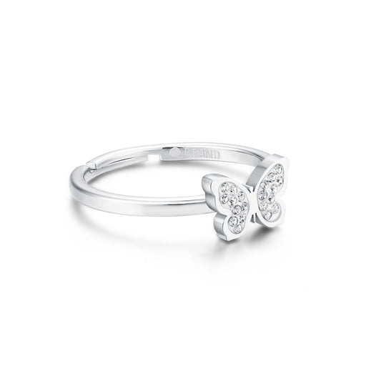 ANELLO FARFALLA REGOLABILE CON CRISTALLI