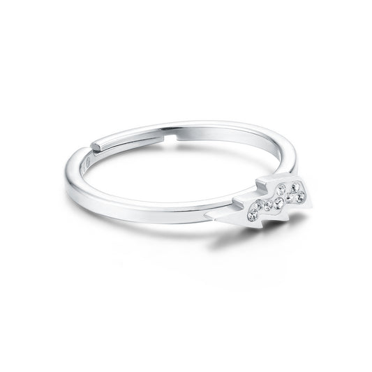 ANELLO FULMINE REGOLABILE CON CRISTALLI