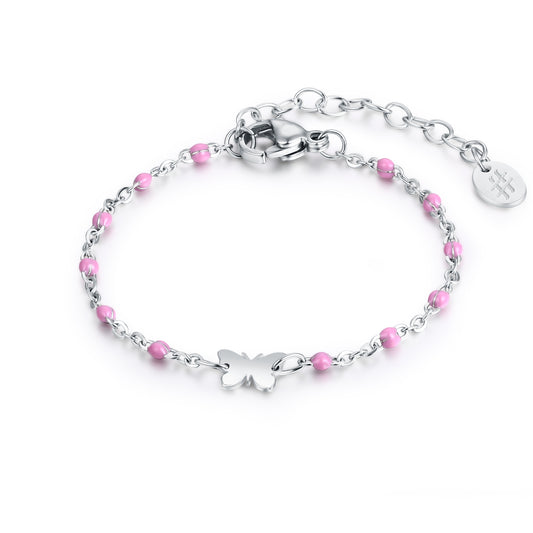 Bracciale Bimba Farfalla Catena Viola