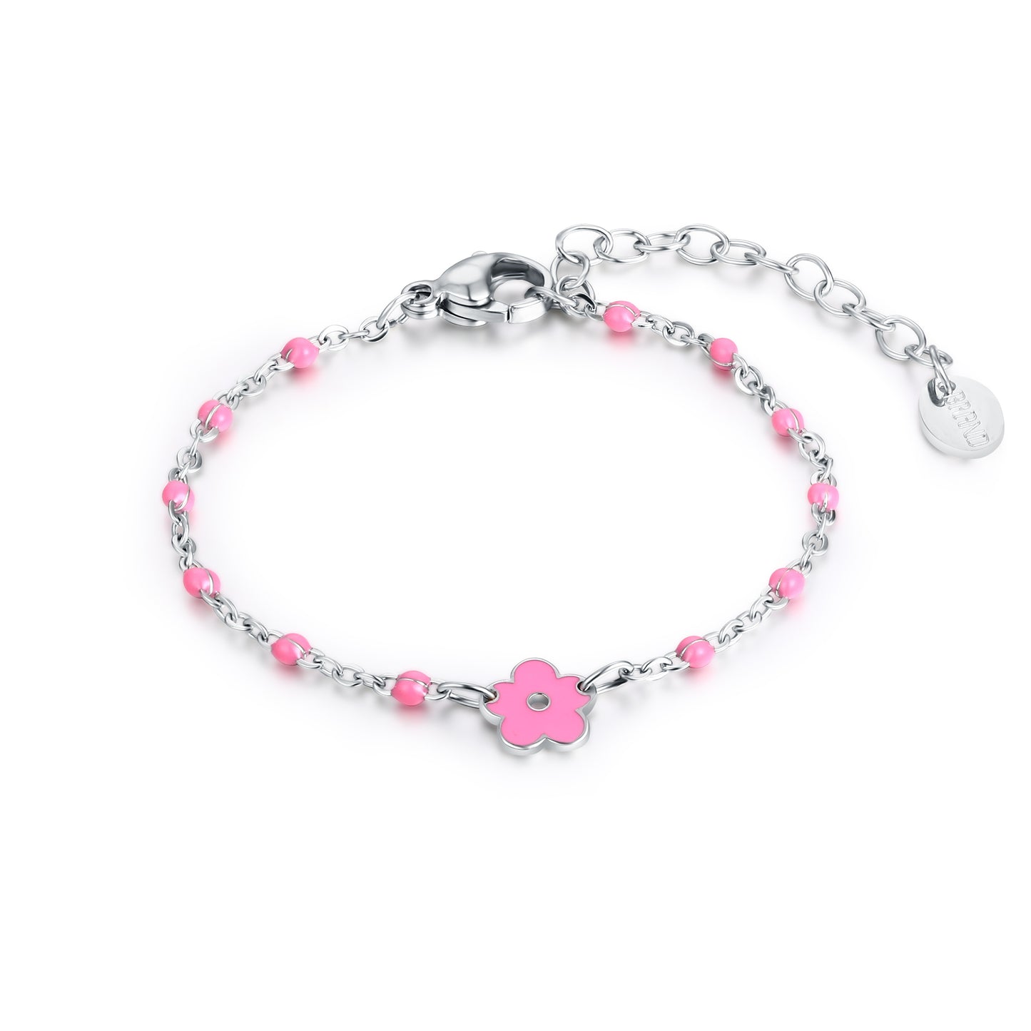 Bracciale Bimba Fiore Catena Rosa