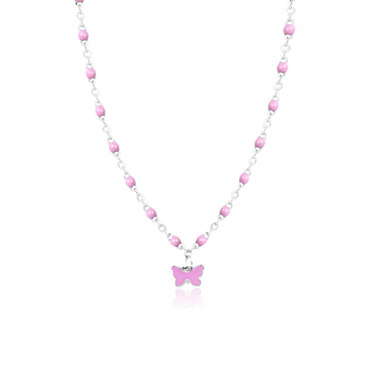Collana Bimba Farfalla Viola