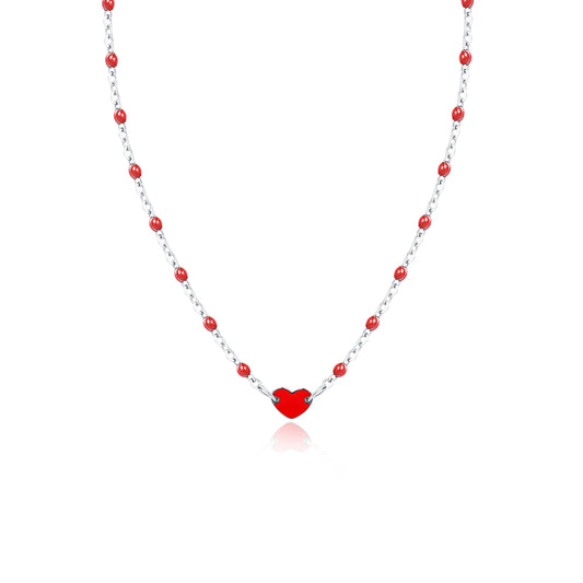 Collana Bimba Cuore Rosso