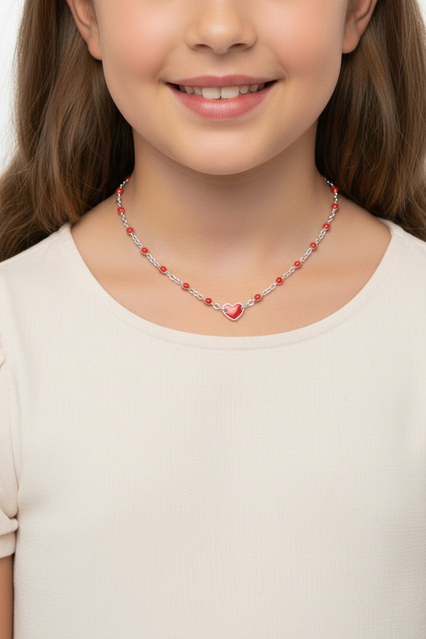 Collana Bimba Cuore Rosso