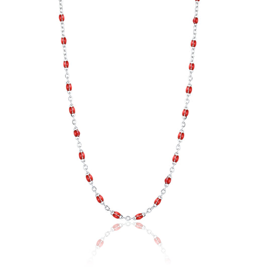 Collana Catena Smalto Rosso