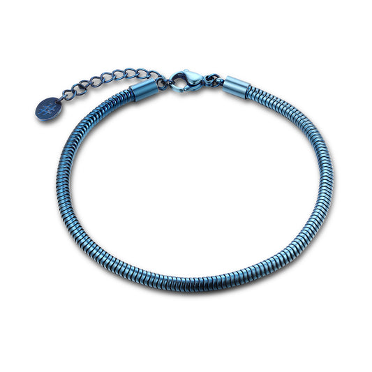 Bracciale catena coda di topo PVD blu