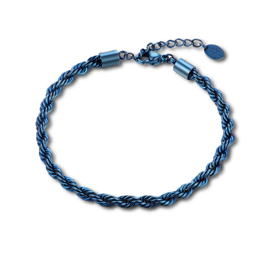 Bracciale catena corda PVD blu