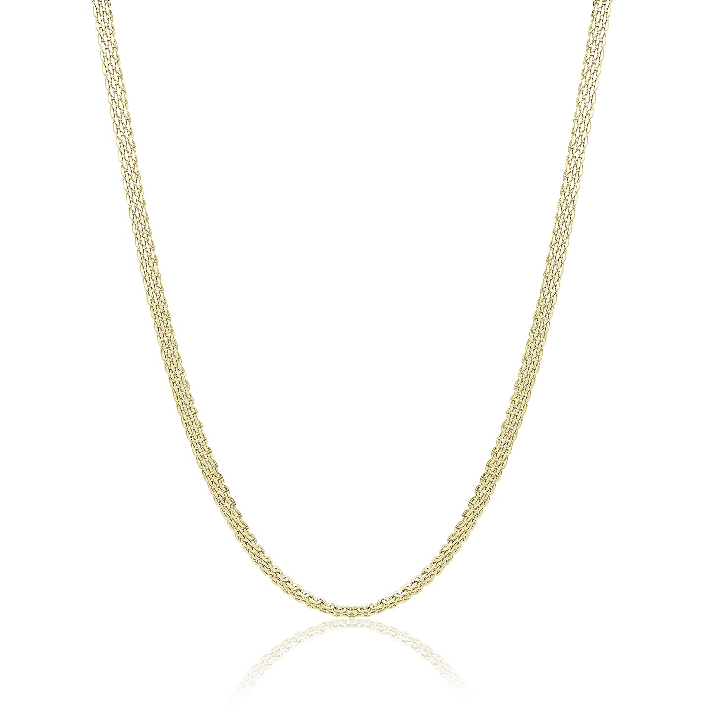 Collana Catena Mesh Acciaio Pvd Oro