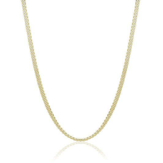 Collana Catena Mesh Acciaio Pvd Oro