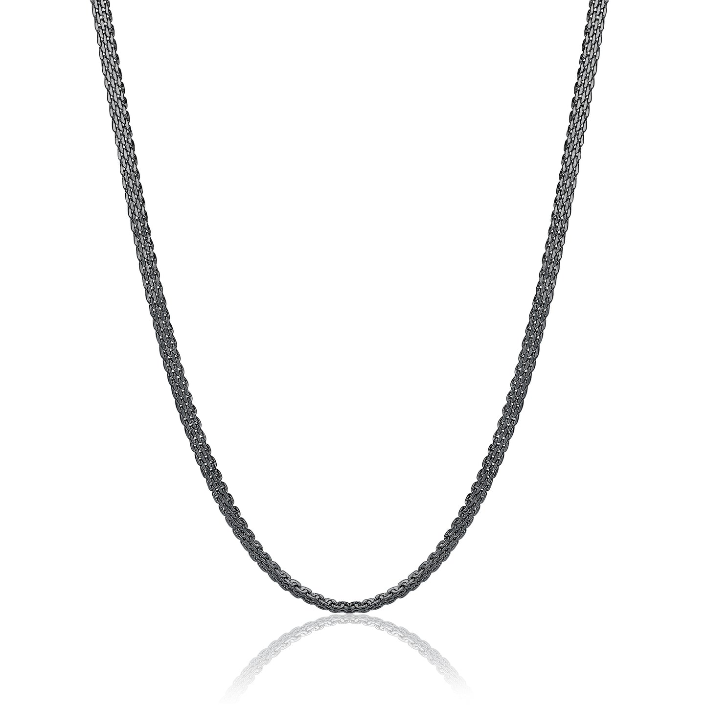 Collana Catena Mesh Acciaio Pvd Nero