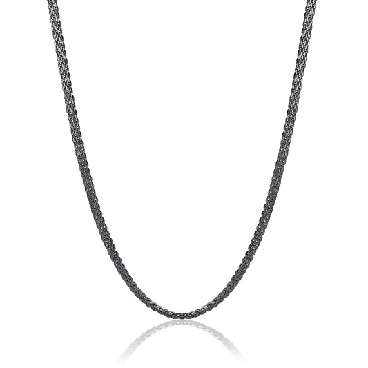 Collana Catena Mesh Acciaio Pvd Nero