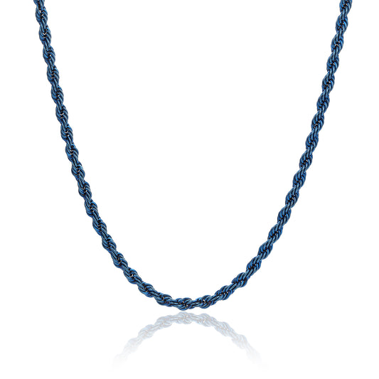 Collana catena corda PVD blu