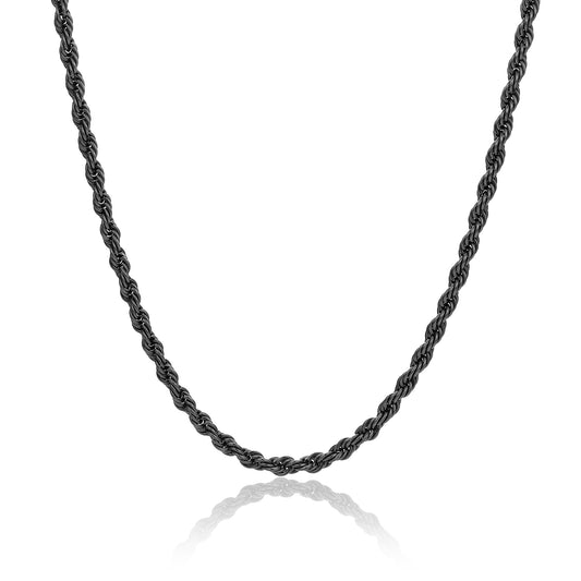Collana catena corda PVD nero