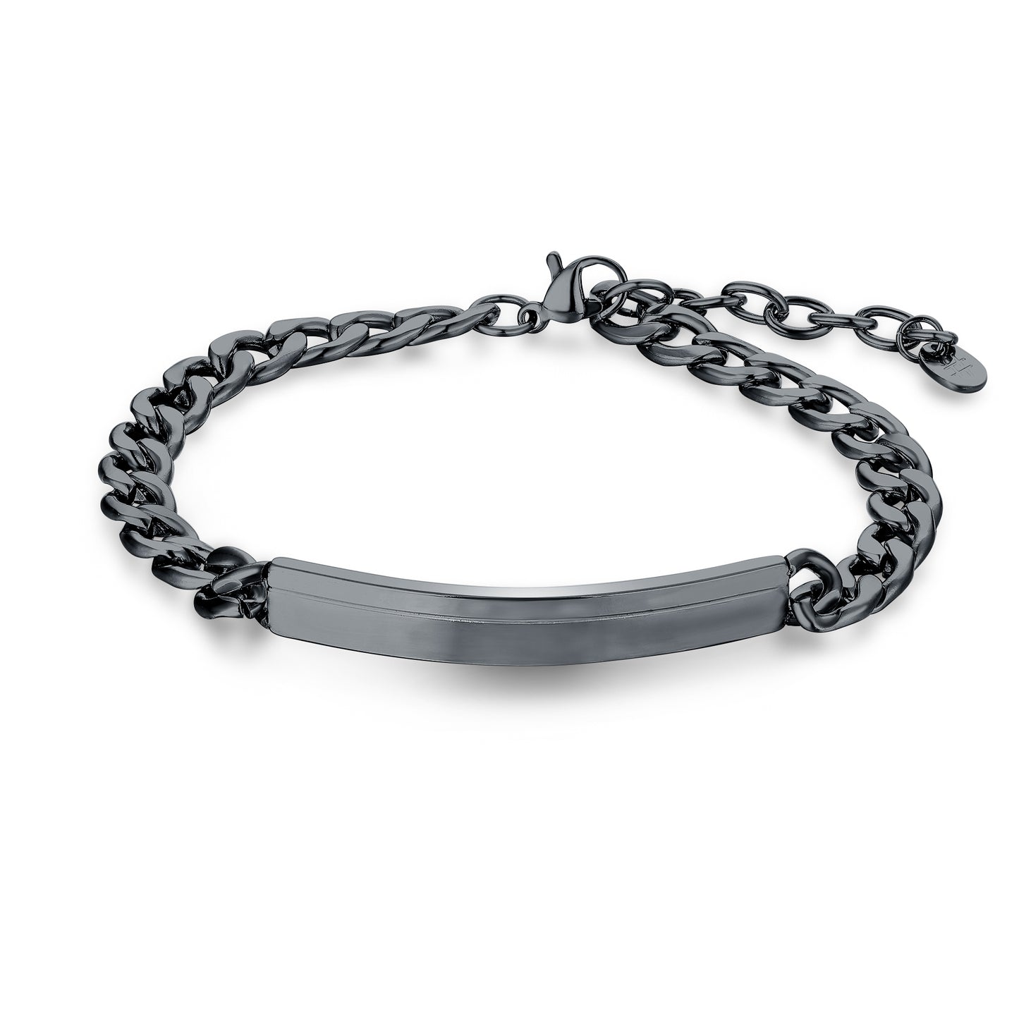 Bracciale con targhetta satinata nera