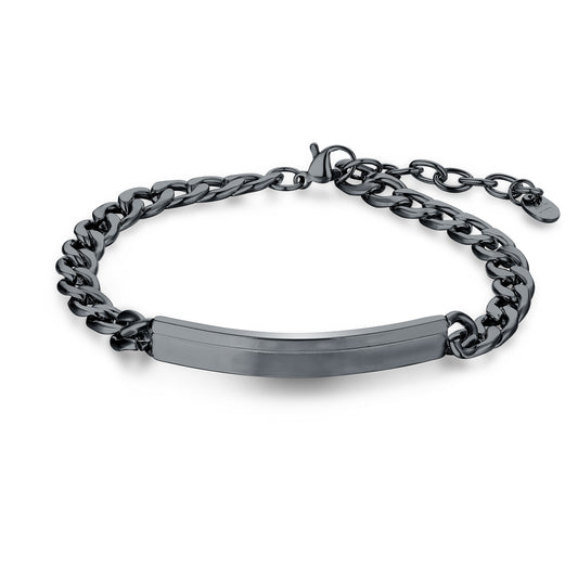 Bracciale con targhetta satinata nera
