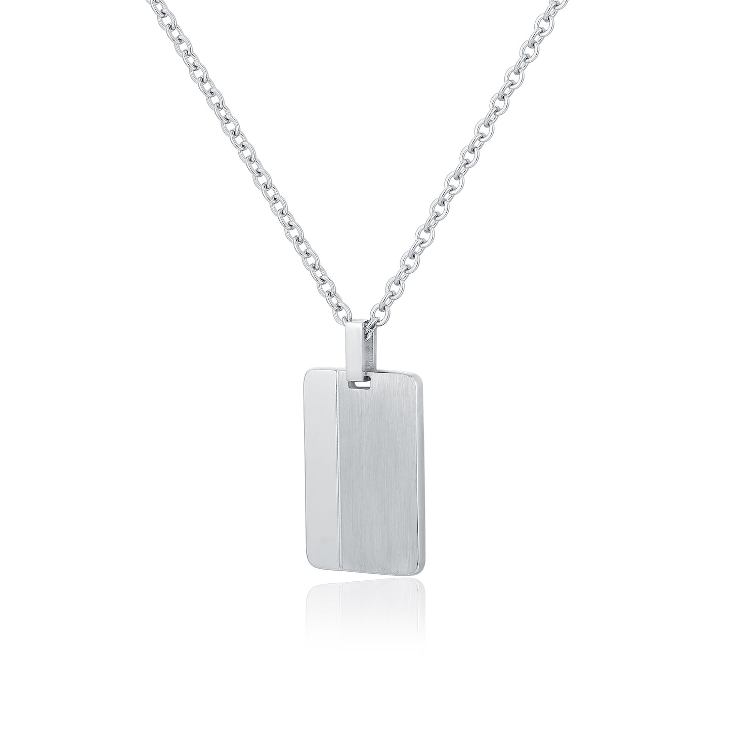 Collana con targhetta satinata