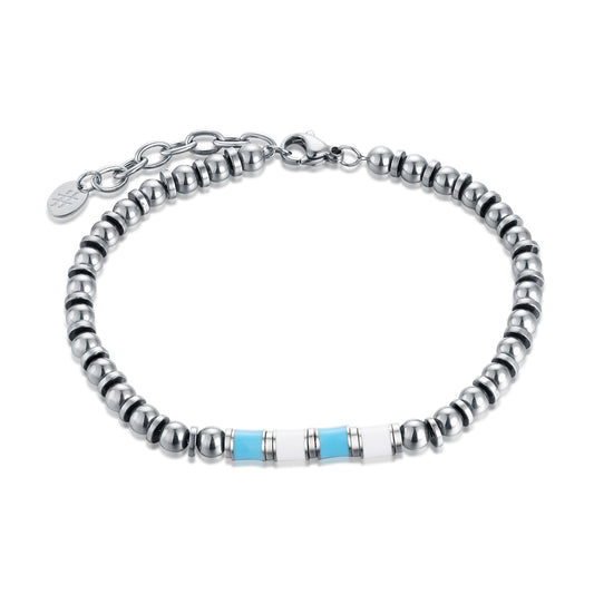 Bracciale Bianco Azzurro Misura Uomo